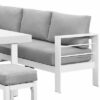 New White Outdoor 2-in-1 Aluminium Sofa Lounge Dining Table Setting - Image 8