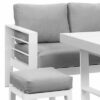 New White Outdoor 2-in-1 Aluminium Sofa Lounge Dining Table Setting - Image 9