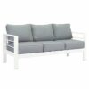 Paris 3 +2 Seater Lounge White Aluminium Sofa Set - Image 3