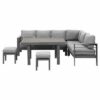 New Charcoal Outdoor 2-in-1 Aluminium Lounge Dining Table Setting - Image 10