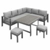 New Charcoal Outdoor 2-in-1 Aluminium Lounge Dining Table Setting - Image 11