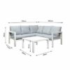 New White Outdoor Aluminium Sofa Lounge Setting Arm Chairs, Table. - Image 6