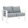 Paris 3 +2 Seater Lounge White Aluminium Sofa Set - Image 5