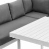 White 2-in-1 Aluminium Sofa Lounge Outdoor Dining Table Setting - Image 8