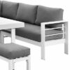 White 2-in-1 Aluminium Sofa Lounge Outdoor Dining Table Setting - Image 9