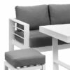 White 2-in-1 Aluminium Sofa Lounge Outdoor Dining Table Setting - Image 10
