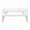 NEW 3pc White Garden Lounge Aluminium Outdoor Bench Dining Set - Image 2