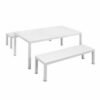 NEW 3pc White Garden Lounge Aluminium Outdoor Bench Dining Set - Image 4