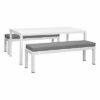 NEW 3pc White Garden Lounge Aluminium Outdoor Bench Dining Set - Image 6