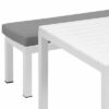 NEW 3pc White Garden Lounge Aluminium Outdoor Bench Dining Set - Image 8