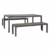 NEW 3pc Charcoal Garden Lounge Aluminium Outdoor Bench Dining Set - Image 6