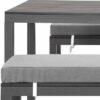 NEW 3pc Charcoal Garden Lounge Aluminium Outdoor Bench Dining Set - Image 9
