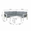 New White Outdoor Aluminium Sofa Lounge Set Arms Chairs Table - Image 6