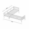 White Outdoor Garden Aluminium 6 Seater L-Shaped Sofa Lounge Setting - Image 9