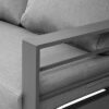 Paris 6 Seater Charcoal Aluminium L Shaped Sofa Lounge - Image 2