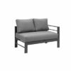 Paris 6 Seater Charcoal Aluminium L Shaped Sofa Lounge - Image 6