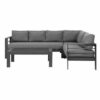 Paris 6 Seater Charcoal Aluminium L Shaped Sofa Lounge - Image 9