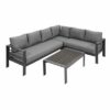 Paris 6 Seater Charcoal Aluminium L Shaped Sofa Lounge - Image 10