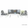Paris 5 Seater White Aluminium Sofa Lounge Set - Image 6