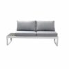 Hampton White Aluminium Sofa Lounge Set - Light Grey Cushion - Image 2