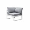Hampton White Aluminium Sofa Lounge Set - Light Grey Cushion - Image 3