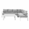 Paris 6 Seater White Aluminium L Shaped Sofa - Image 2