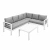 Paris 6 Seater White Aluminium L Shaped Sofa - Image 3
