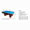 9FT Slate Carom Pool Table Blue Felt - Image 3