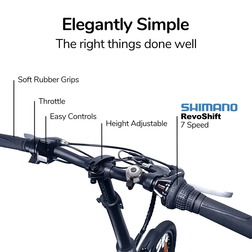 VALK Shuttle 5 Electric Folding Bike, 20" Tyres, Shimano 7-Speed, White 18 VALK Shuttle 5 Electric Folding Bike, 20" Tyres, Shimano 7-Speed, White - Image 18