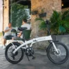 VALK Shuttle 5 Electric Folding Bike, 20" Tyres, Shimano 7-Speed, White - Image 11