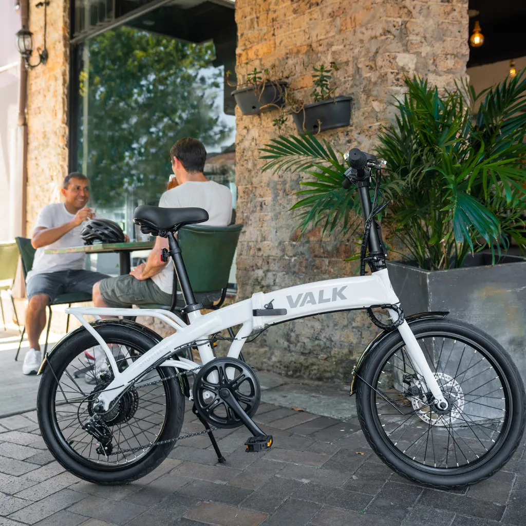 VALK Shuttle 5 Electric Folding Bike, 20" Tyres, Shimano 7-Speed, White 11 VALK Shuttle 5 Electric Folding Bike, 20" Tyres, Shimano 7-Speed, White - Image 11