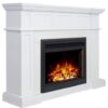 Hudson Electric Fireplace Heater White Mantel & 30" Moonlight Insert - Image 3