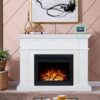 Hudson Electric Fireplace Heater White Mantel & 30" Moonlight Insert - Image 2