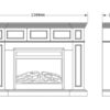 Hudson Electric Fireplace Heater White Mantel & 30" Moonlight Insert - Image 8