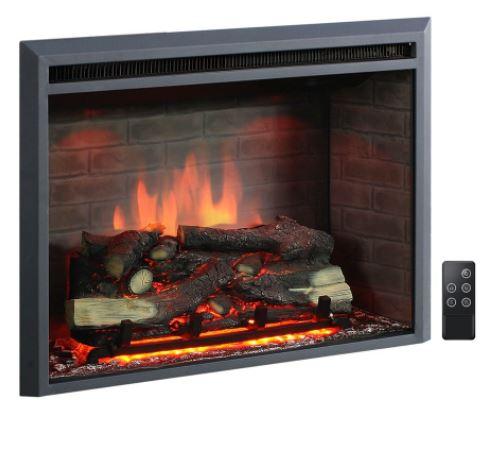 Kingsley Electric Fireplace Grey Mantel Primo Insert3