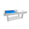 White Frame Slate Dining Pool Table