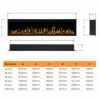 72" Recessed Wall Mounted Electric Fireplace Flame Effect Heater - Image 5