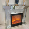 Mirrored Electric Fireplace
