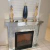 Diamond Crushed Mirrored Electric Fireplace (Glass Decorative) - Image 5