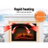 Devanti 2000W Electric Fireplace Heater Mantel 3D Log Flame Effect - Image 2