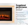 Devanti 2000W Electric Fireplace Heater Mantel 3D Log Flame Effect - Image 4