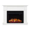 Cannes 1500W Electric Fireplace Heater White Mantel & 30" Reno Insert - Image 4