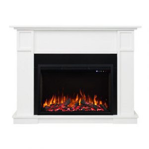 White Mantel Suite Electric Fireplace