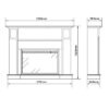 Cannes 1500W Electric Fireplace Heater White Mantel & 30" Reno Insert - Image 6