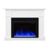 Cannes 1500W Electric Fireplace Heater White Mantel & 30" Reno Insert - Image 7