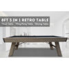 8FT 3 IN 1 Retro Pool Table - Dining, Table Tennis - Image 6