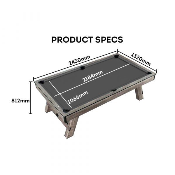 8FT 3 IN 1 Retro Pool Table - Dining, Table Tennis - Image 9