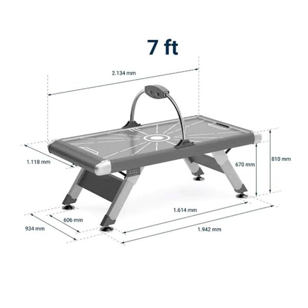 X3s 7FT Blue Air Hockey Table - Sleek Modern Blue - Image 8