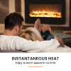 CARSON Electric Fireplace Wall Mounted Flame Effect 80 cm - Image 3