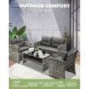 Livsip Outdoor Lounge Set Patio Furniture Dining Chairs Wicker Table - Image 2